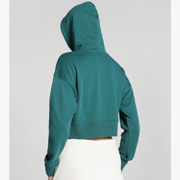 Puma Blue/green Cropped Long Sleeve Hoodie - Picture 5 of 10
